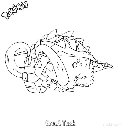 Free printable Great Tusk Coloring Page - Free Printable Pokemon Coloring Sheets coloring page